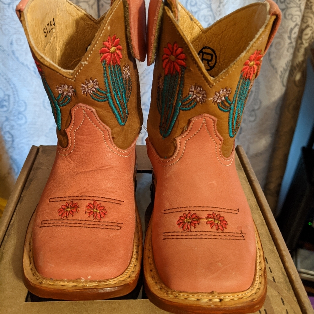 Roper cowbabies cowboy boots pink size 4